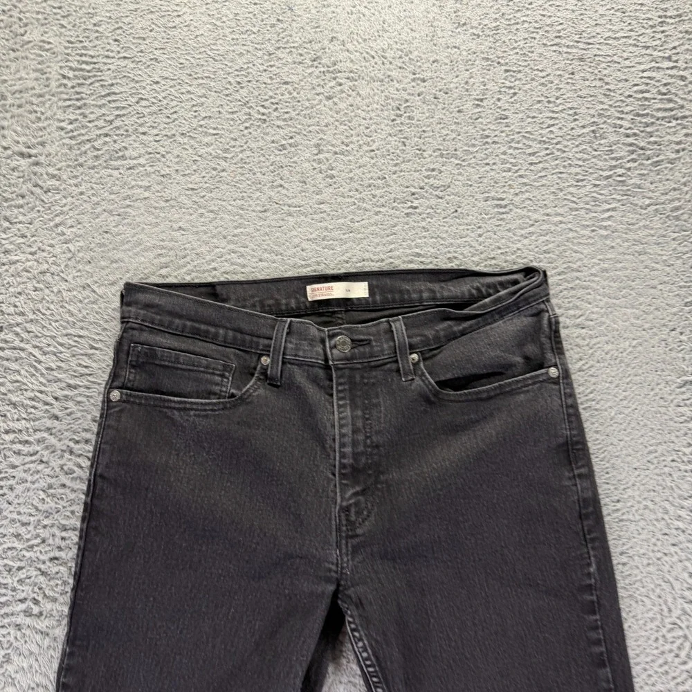 Signature By Levi's Jeans Men 34x30 Black Cotton Denim Straight Slim Fit Stretch
